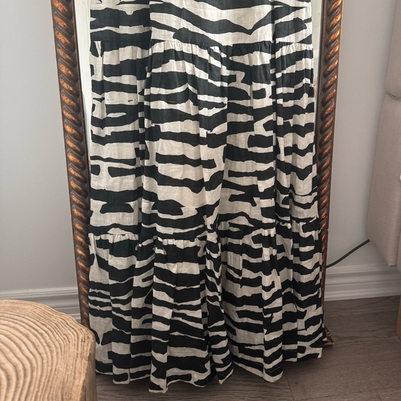 Anthropologie L Hope For Flowers Modern Zebra Print Linen Maxi Dress NWT organic - Picture 5 of 14